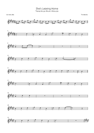 The Beatles She´s Leaving Home score for Clarinet (Bb)