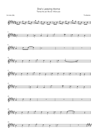 The Beatles She´s Leaving Home score for Clarinet (Bb)
