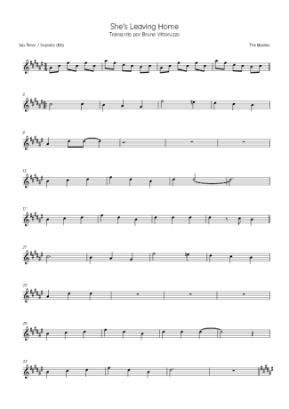 The Beatles She´s Leaving Home score for Tenor Saxophone Soprano (Bb)