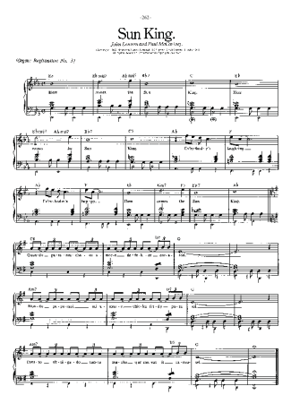 The Beatles Sun King score for Piano