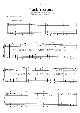 The Beatles  score for Piano