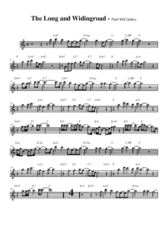 The Beatles The Long and Winding Road score for Alto Saxophone