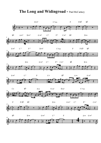 The Beatles The Long and Winding Road score for Tenor Saxophone Soprano (Bb)