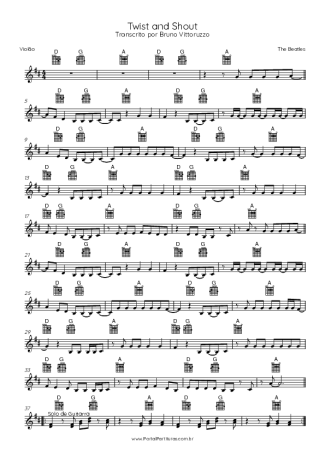 The Beatles Twist And Shout score for Acoustic Guitar