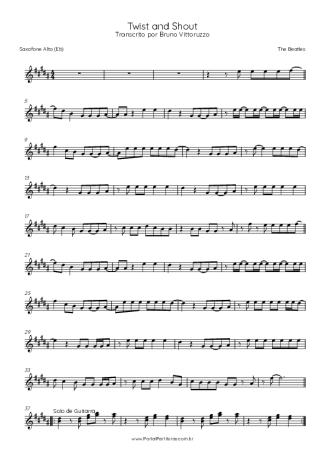 The Beatles Twist And Shout score for Alto Saxophone