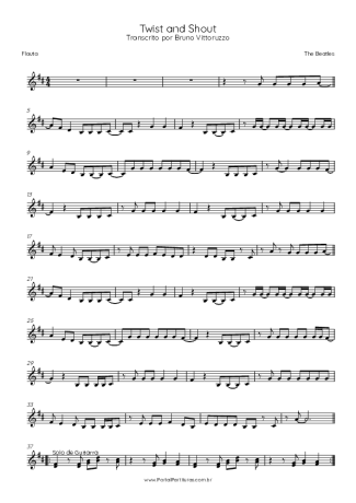 The Beatles Twist And Shout score for Flute