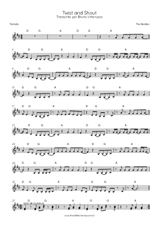 The Beatles Twist And Shout score for Keyboard