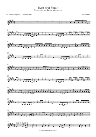 The Beatles Twist And Shout score for Tenor Saxophone Soprano (Bb)