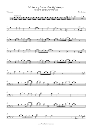 The Beatles While My Guitar Gently Weeps score for Cello