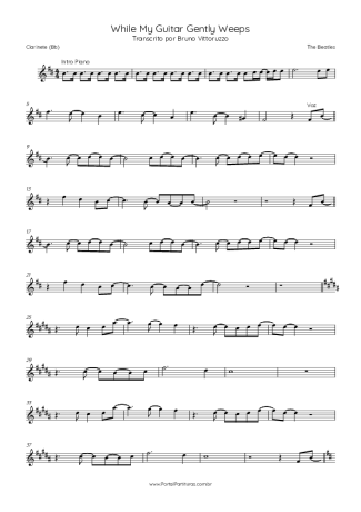 The Beatles While My Guitar Gently Weeps score for Clarinet (Bb)
