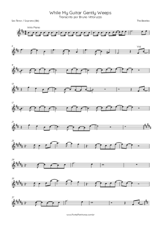 The Beatles  score for Tenor Saxophone Soprano (Bb)