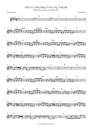 The Beatles With A Little Help From My Friends score for Trumpet