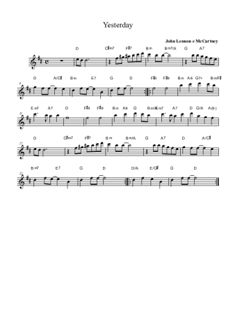 The Beatles Yesterday score for Alto Saxophone