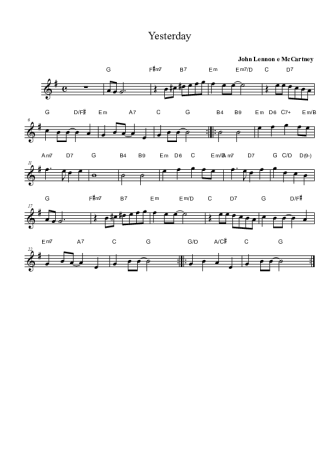 The Beatles Yesterday score for Clarinet (Bb)