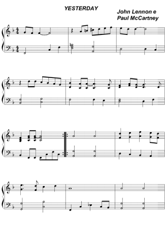 The Beatles Yesterday score for Piano