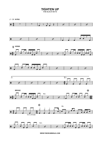 The Black Keys Tighten Up score for Drums