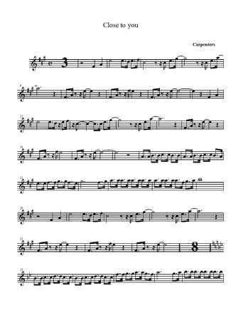 The Carpenters  score for Tenor Saxophone Soprano (Bb)