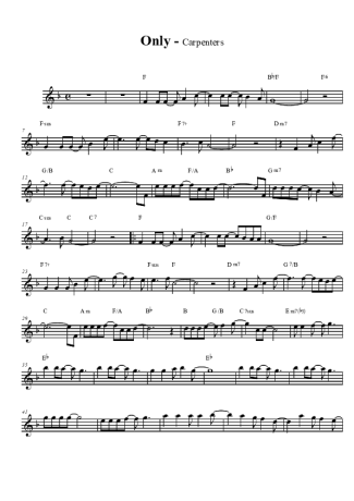 The Carpenters Only Yesterday score for Tenor Saxophone Soprano (Bb)