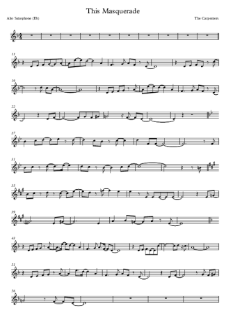 The Carpenters This Masquerade score for Alto Saxophone