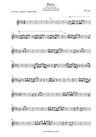 The Cars Drive score for Clarinet (Bb)