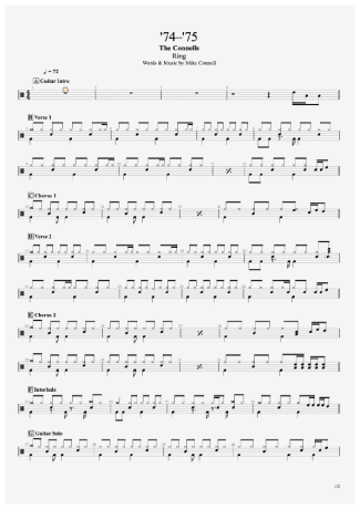 The Connells ´74 - ´75 score for Drums