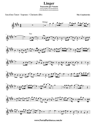 The Cranberries Linger score for Clarinet (Bb)