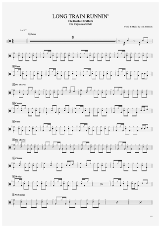 The Doobie Brothers Long Train Runnin´ score for Drums