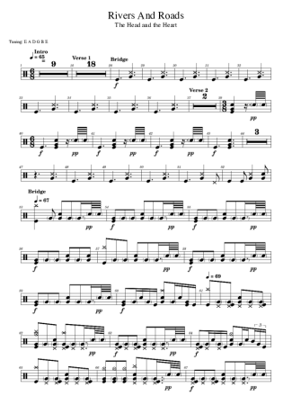 44024 Sheet music - Rivers And Roads - Drums