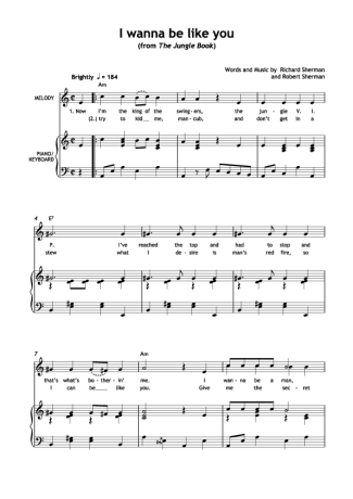 The Jungle Book  score for Piano