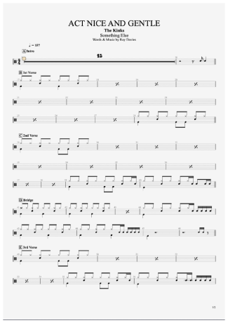 The Kinks Act Nice And Gentle score for Drums