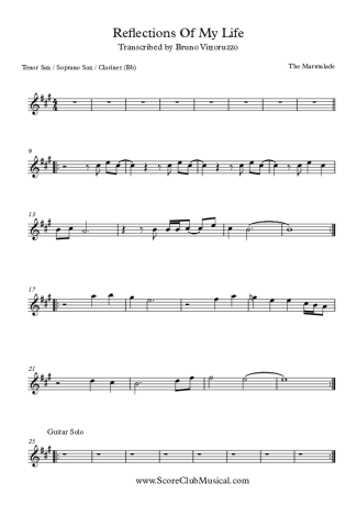 The Marmalade  score for Clarinet (Bb)