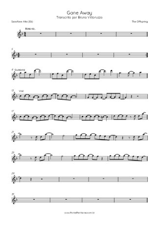The Offspring  score for Alto Saxophone