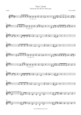 The Outfield Your Love score for Violin