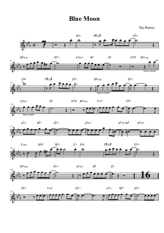 The Platters Blue Moon score for Clarinet (Bb)