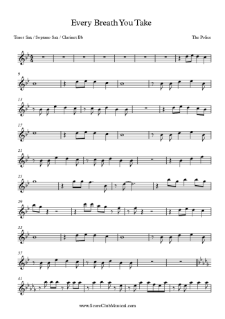 The Police  score for Tenor Saxophone Soprano (Bb)