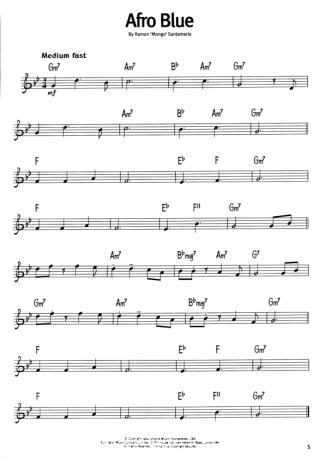 The Real Book Of Blues Afro Blue score for Harmonica