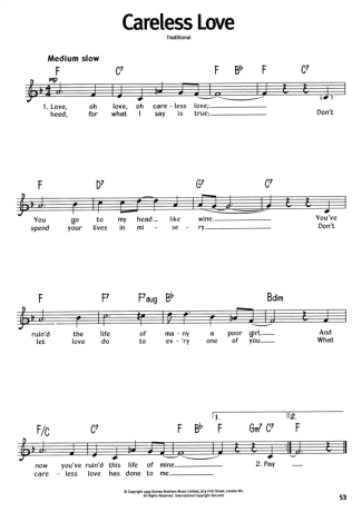The Real Book Of Blues Careless Love score for Keyboard