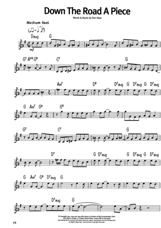 The Real Book Of Blues Down The Road A Piece score for Keyboard
