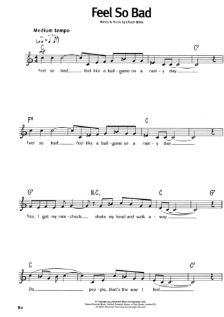 The Real Book Of Blues Feel So Bad Sheet Music For Harmonica