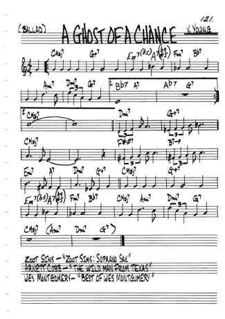 The Real Book of Jazz A Ghost Of A Chance score for Clarinet (C)