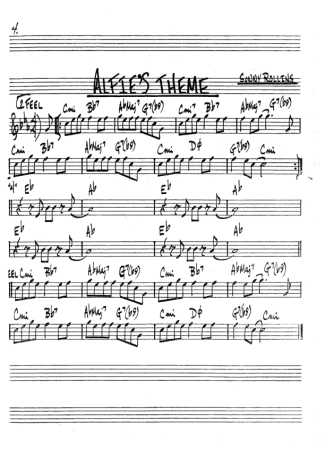 The Real Book of Jazz Alfies Theme score for Tenor Saxophone Soprano (Bb)
