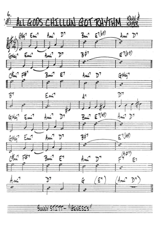 The Real Book of Jazz All Gods Chillin Got Rhythm score for Tenor Saxophone Soprano (Bb)