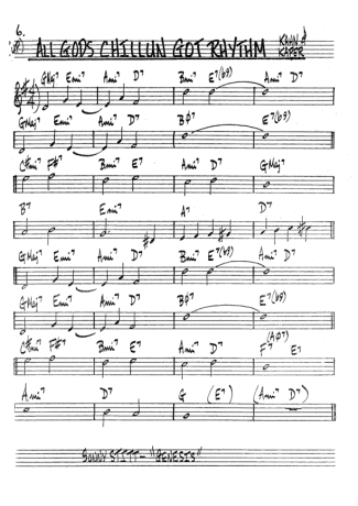 The Real Book of Jazz All Gods Chillin Got Rhythm score for Tenor Saxophone Soprano (Bb)