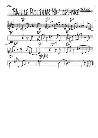 The Real Book of Jazz Balue Bolivar Baluesare score for Clarinet (C)