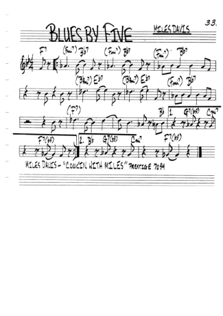 The Real Book of Jazz Blues By Five score for Clarinet (C)