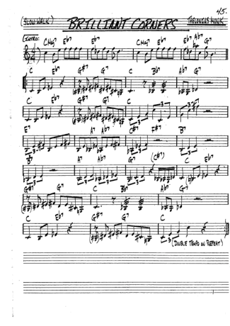 The Real Book of Jazz Brilliant Corners score for Tenor Saxophone Soprano (Bb)