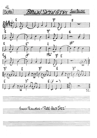 The Real Book of Jazz Brown Skin Girl score for Tenor Saxophone Soprano (Bb)