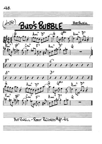 The Real Book of Jazz Buds Bubble score for Alto Saxophone