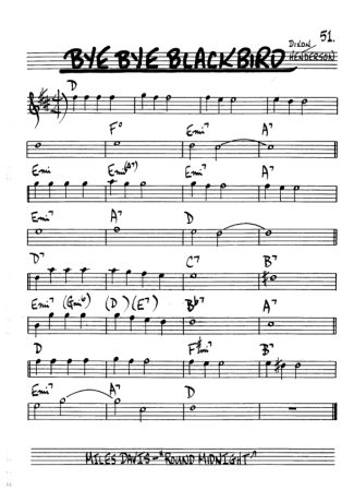 The Real Book of Jazz Bye Bye Blackbird score for Alto Saxophone