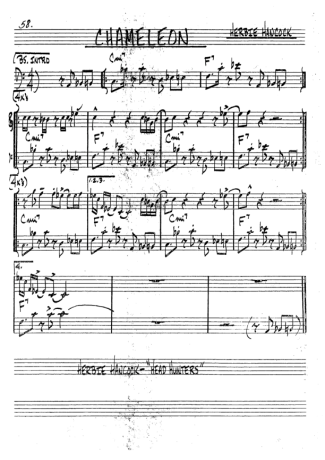 The Real Book of Jazz Chameleon score for Tenor Saxophone Soprano (Bb)